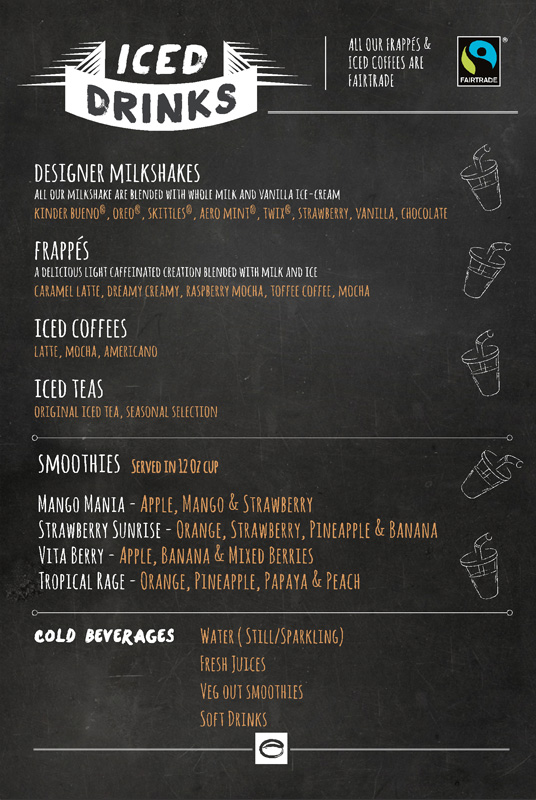 our food beverages menu esquires coffee ireland coffee menu sample