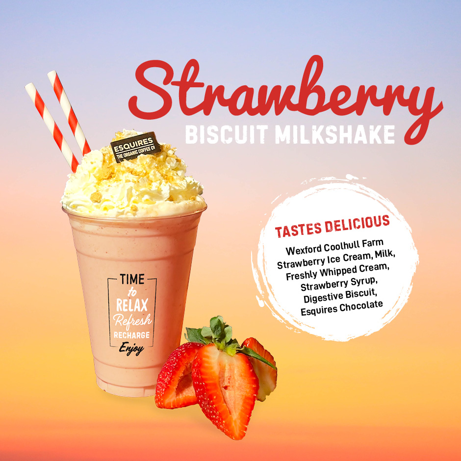 Esquires Summer Strawberry Biscuit Milkshake